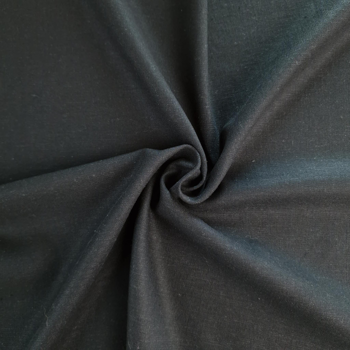 Leinengewebe mit Elasthan - BLACK
