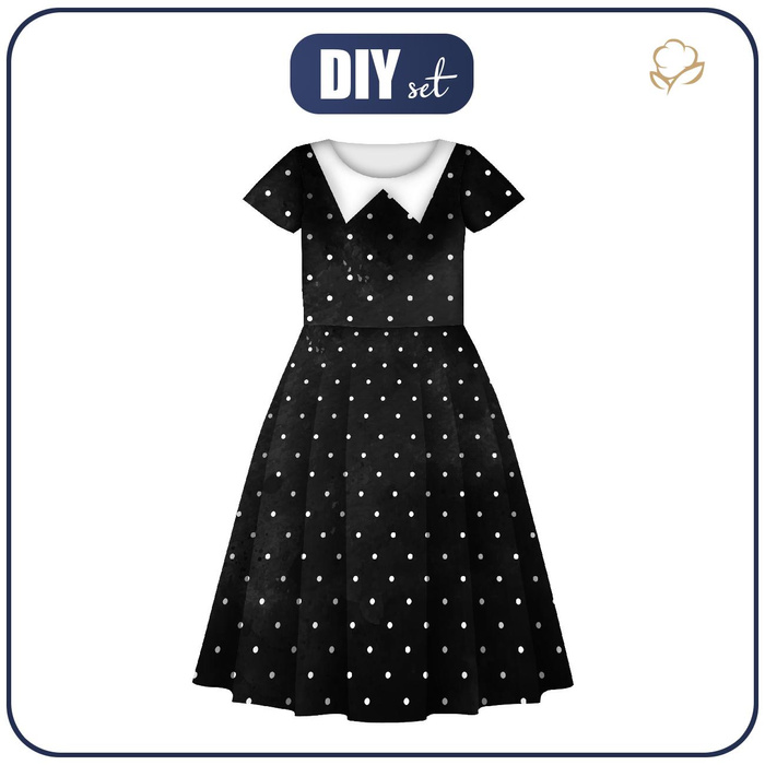 KID'S DRESS "MIA" - WEDNESDAY PAT. 14 - sewing set (122/128)