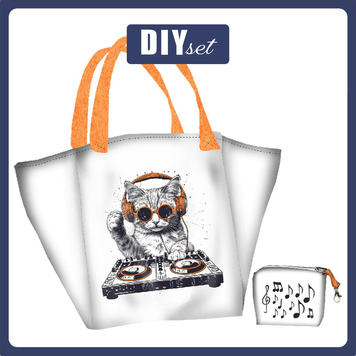 XL Tasche mit Utensilientasche 2 in 1 - MUSIC CAT - Nähset