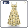 DRESS "ISABELLE" - SMALL FLOWERS pat. 2 / white - sewing set XL
