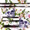 SKULLS ON STRIPES / white - looped knit SP250