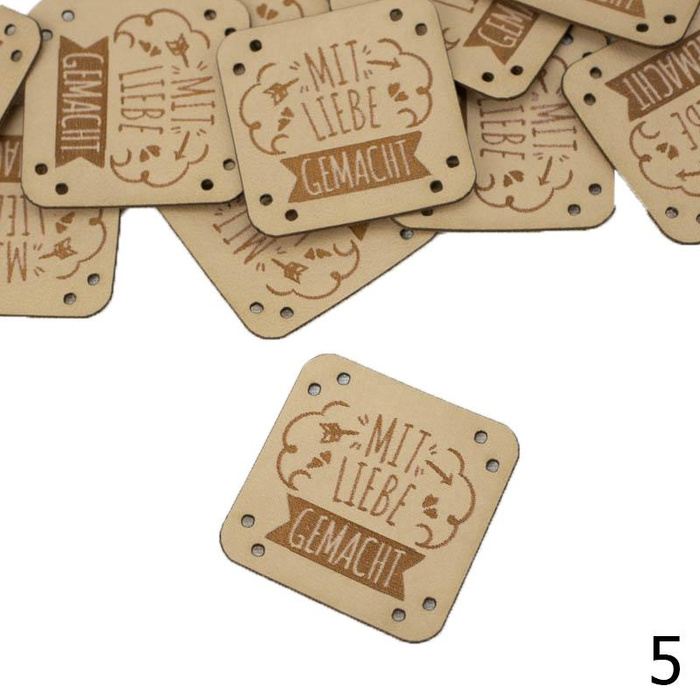 Label ''MIT LIEBE GEMACHT'' 3x3cm – Kaffee mit Milch