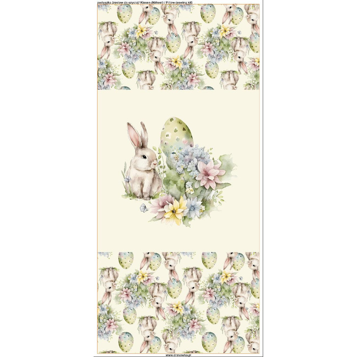 PILLOW 45X45 - BUNNY EASTER PAT. 1 - Waterproof woven fabric - front + back