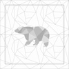 CUSHION PANEL - GEOMETRIC BEAR (ADVENTURE) / white ice