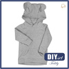 KINDER HOODIE TEDDY (PARIS) - MELANGE HELLGRAU - Nähset (86/92)