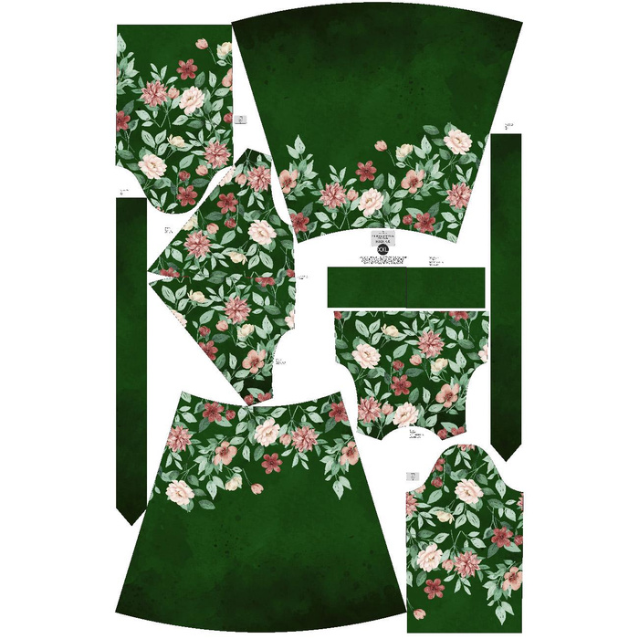 WRAP MIDI DRESS (BIANCA) - BEAUTIFUL FLOWERS - sewing set  M