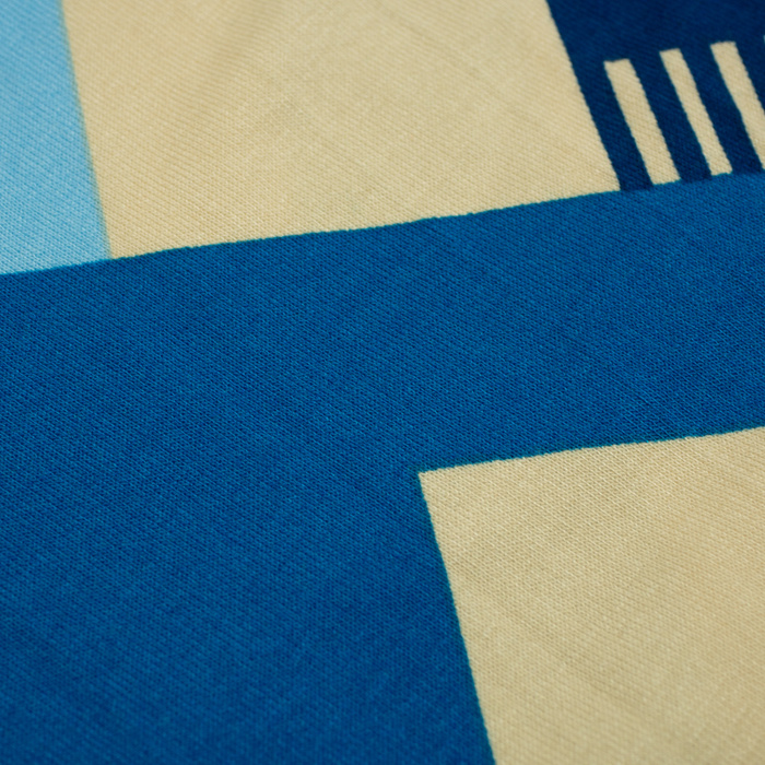 Viscose jersey - Retro Honey & Blue wz.1