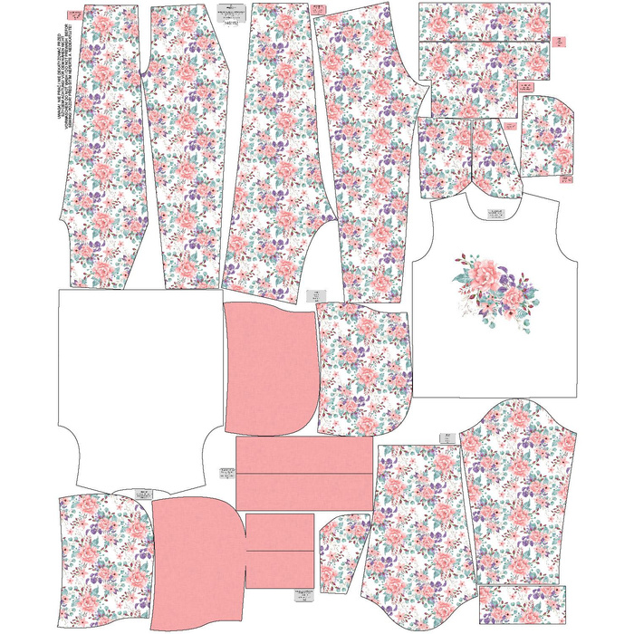 DĚTSKÉ TEPLÁKY (OSLO) - KVĚTY ŠÍPKOVÉ RŮŽE vz.1 (KVETOUCÍ LOUKA) - teplákovina (134-140)