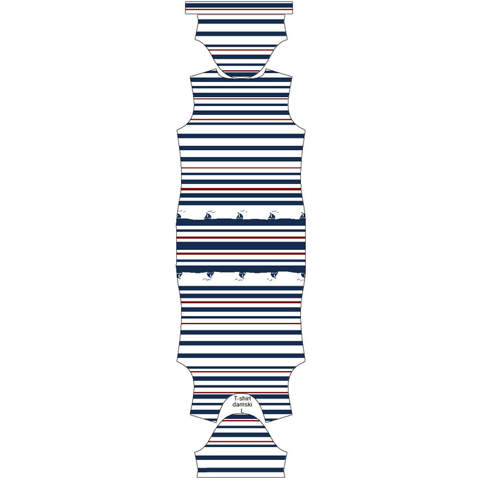 WOMEN’S T-SHIRT - SHIPS / stripes (marine) - single jersey M