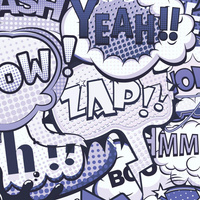 COMIC BOOK (Very Peri) - Woven Fabric for tablecloths