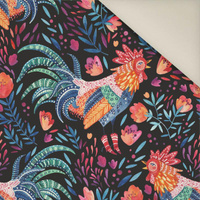 ROOSTERS / black - Upholstery velour