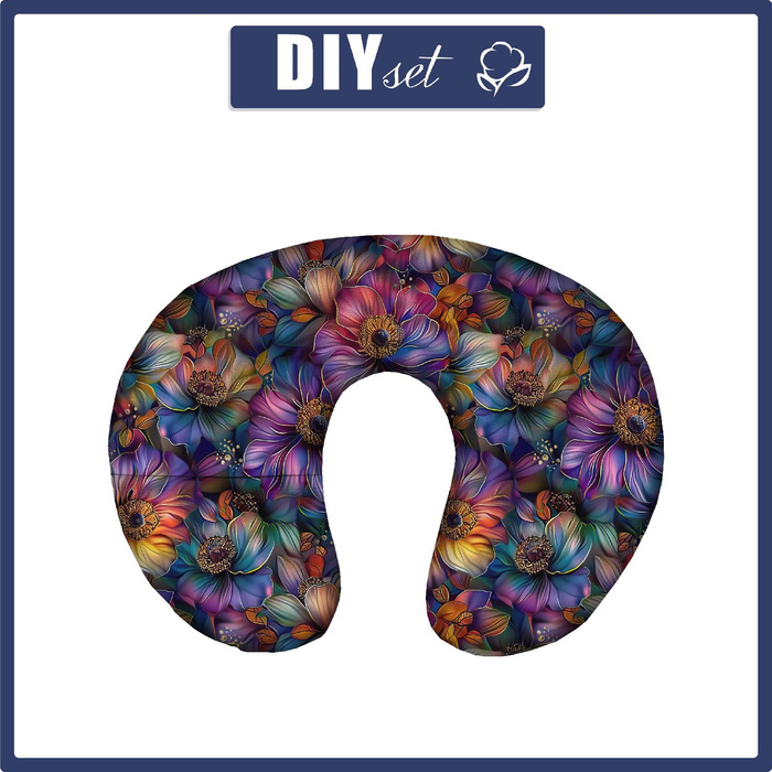 PODUSZKA NA SZYJĘ - COLORFUL FLOWERS WZ. 1 - zestaw do uszycia
