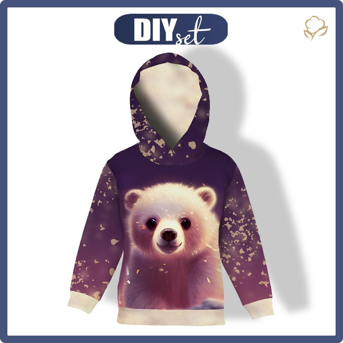 KID'S HOODIE (ALEX) - ANIMATED POLAR BEAR - sewing set (122/128)