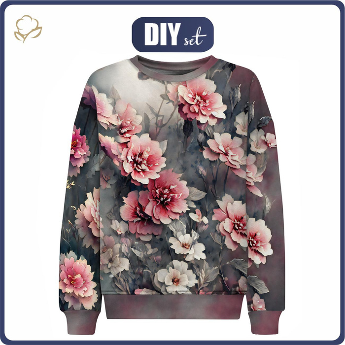 KINDER SWEATSHIRT (NOE) - VINTAGE FLOWERS m. 3 - Nähset (86/92)