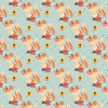 FOXES MIX 2 / mint (FOXES AND PUMPKINS) - single jersey with elastane