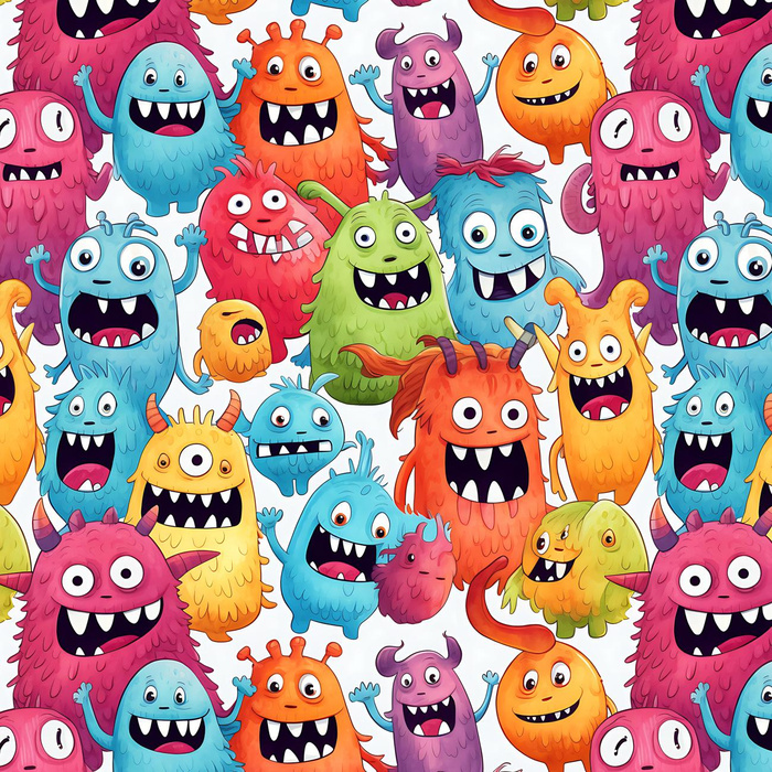 FUNNY MONSTERS VZ. 4 - rychleschnoucí tkanina