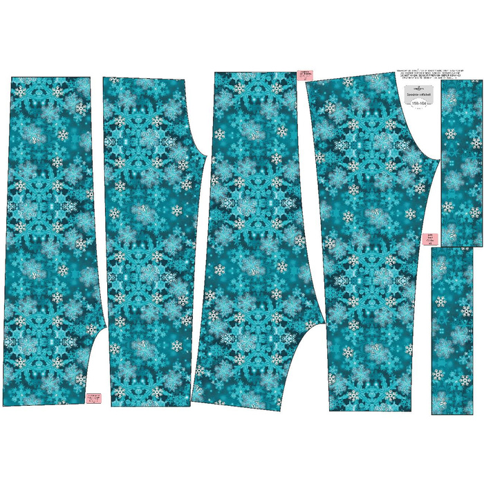 CHILDREN'S SOFTSHELL TROUSERS (YETI) - TURQUOISE SNOWFLAKES (PENGUINS) (134/140)