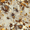 BEES & FLOWERS- Welur tapicerski