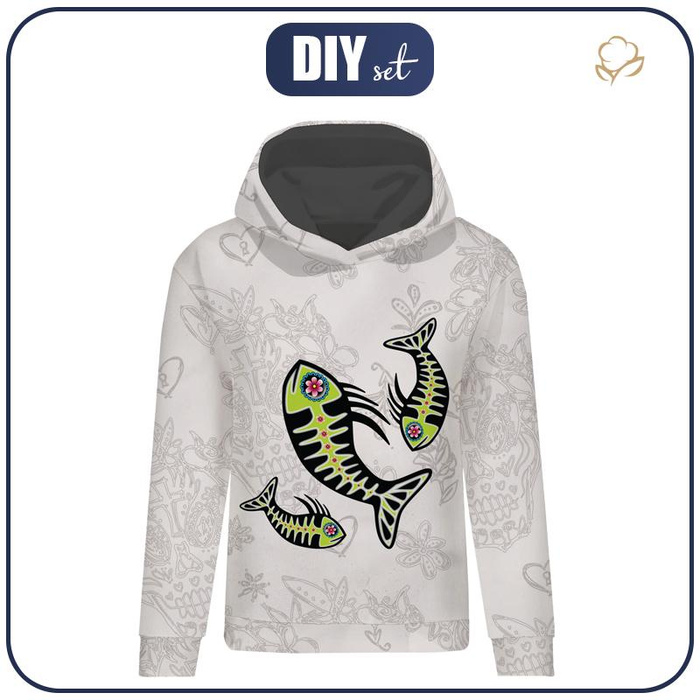 CLASSIC DAMEN HOODIE (POLA) - FISCH BRUNO (DIA DE LOS MUERTOS) - Sommersweat - L