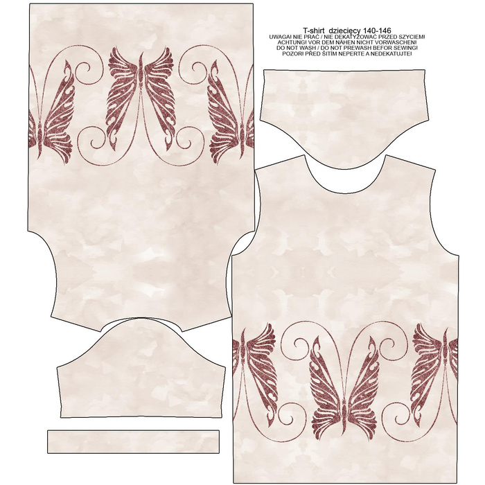 KID’S T-SHIRT - BUTTERFLY pat. 7 (GLITTER BUTTERFLIES) - single jersey