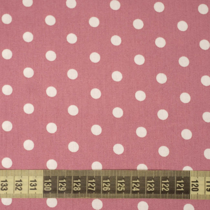 WHITE PEAS / Flamingo Pink - Cotton woven fabric