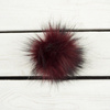 Kunstfell Pompon 9 cm - melange  dunkelrot