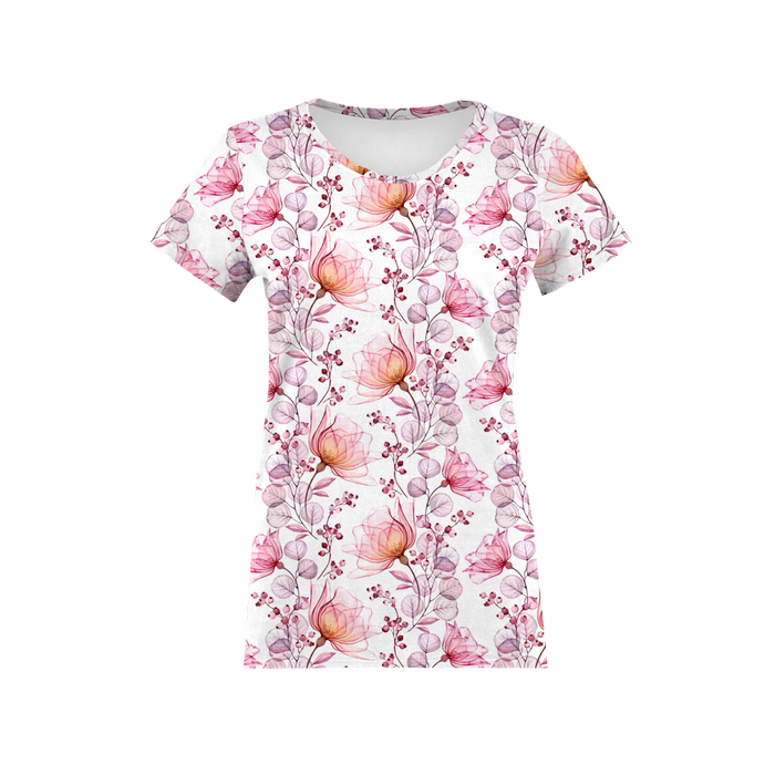 DAMEN T-SHIRT - BLUMEN Ms. 4 (rosa) - Single Jersey