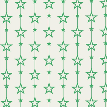 GREEN STARS (CHAINS) / VANILLA - looped knit