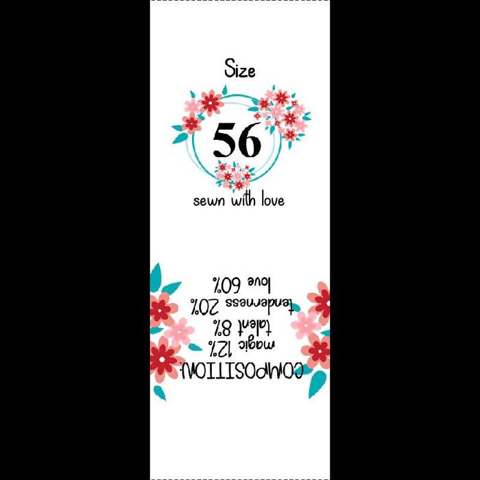 Mädchen Textillabel "BLUMEN" EN - 9 Stck Set / Größe nach Wahl