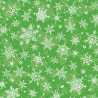 SNOWFLAKES PAT. 2 / green - Cotton woven fabric