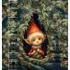 VINTAGE CHRISTMAS ELF - panel (75cm x 80cm)