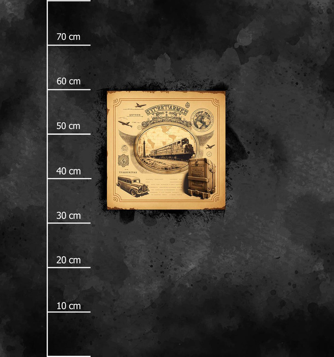 TRAVEL TIME PAT. 9 - panel (75cm x 80cm) Waterproof woven fabric