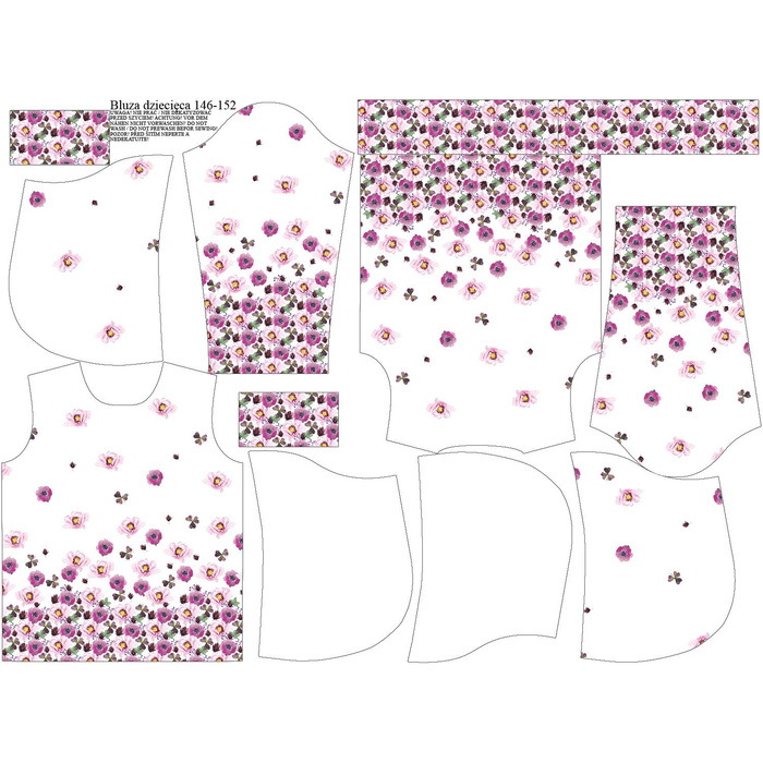 KID'S HOODIE (ALEX) - FLOWERS AND CLOVER (IN THE MEADOW) - sewing set