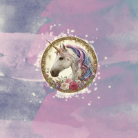 ORNATE UNICORN -  PANEL (60cm x 50cm) brushed knitwear with elastane ITY