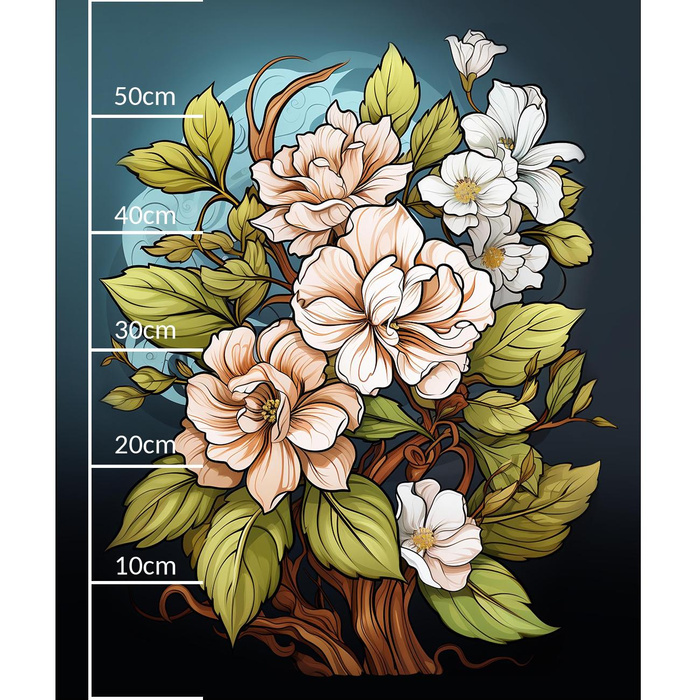 BOUQUET OF FLOWERS WZ.9 - panel (60cm x 50cm) Wintersweat angeraut mit Elastan ITY