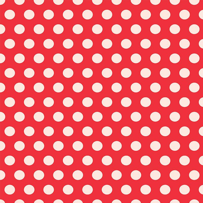WHITE DOTS / red - Woven Fabric for tablecloths