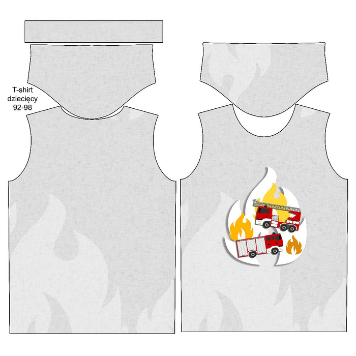 KID’S T-SHIRT - FIRE BRIGADE / acid (grey) - single jersey (104/110)