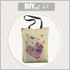 SHOPPER BAG - HEART FLOWERS / butterflies - sewing set