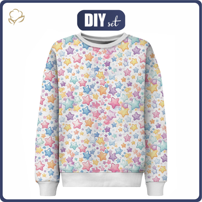 KINDER SWEATSHIRT (NOE) - PASTEL STARS - Nähset (146/152)