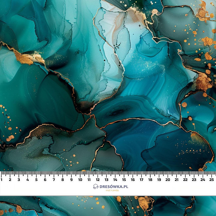 alcohol ink wz.10 TEAL - single jersey