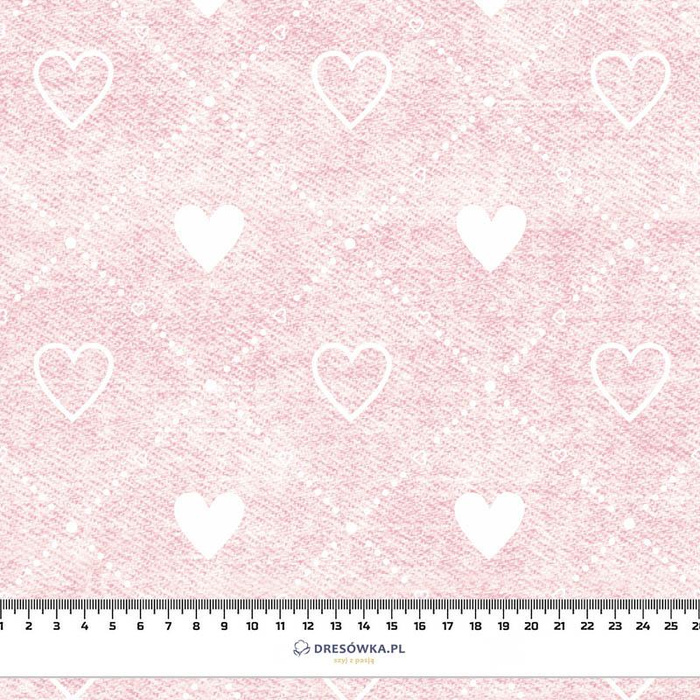 HEARTS AND RHOMBUSES / vinage look jeans (pale pink) - single jersey with elastane 