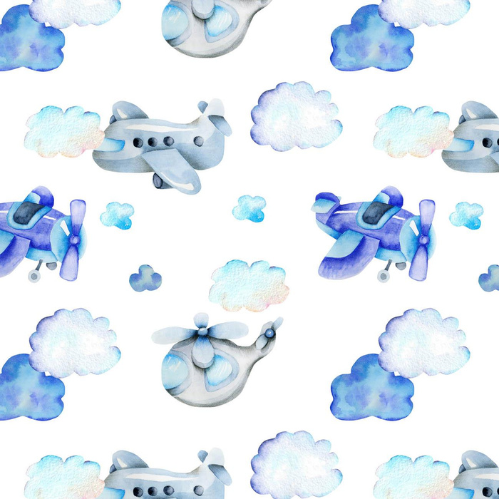 AIR TRAVEL (COLORFUL TRANSPORT) - Cotton muslin