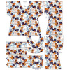 KIMONO BLOUSE - MAGNOLIAS pat. 2 (colorful) - sewing set XXL-XXXL