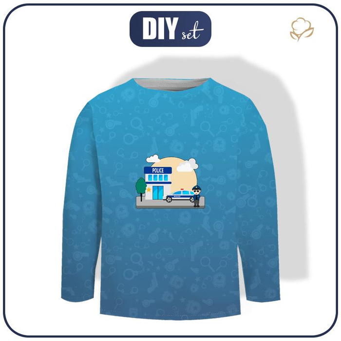 LONGSLEEVE - POLIZEI / blau - Single Jersey (122/128)