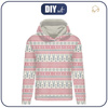 CLASSIC WOMEN’S HOODIE (POLA) - NORWEGIAN MIX  PAT. 1 (NORWEGIAN PATTERNS) - looped knit fabric - L