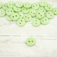 Kunststoffknopf mit Punkten klein - lime cream