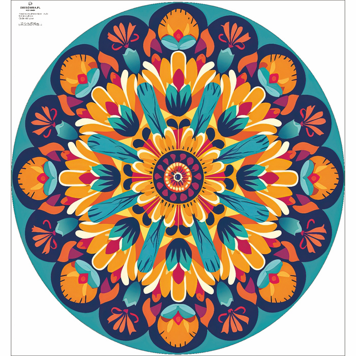 Duży panel na spódnicę z koła - KREPA - WATERCOLOR FLORAL WZ. 3
