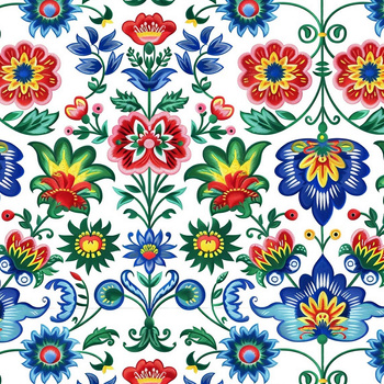 Folk Art wz.4 - tkanina bawełniana