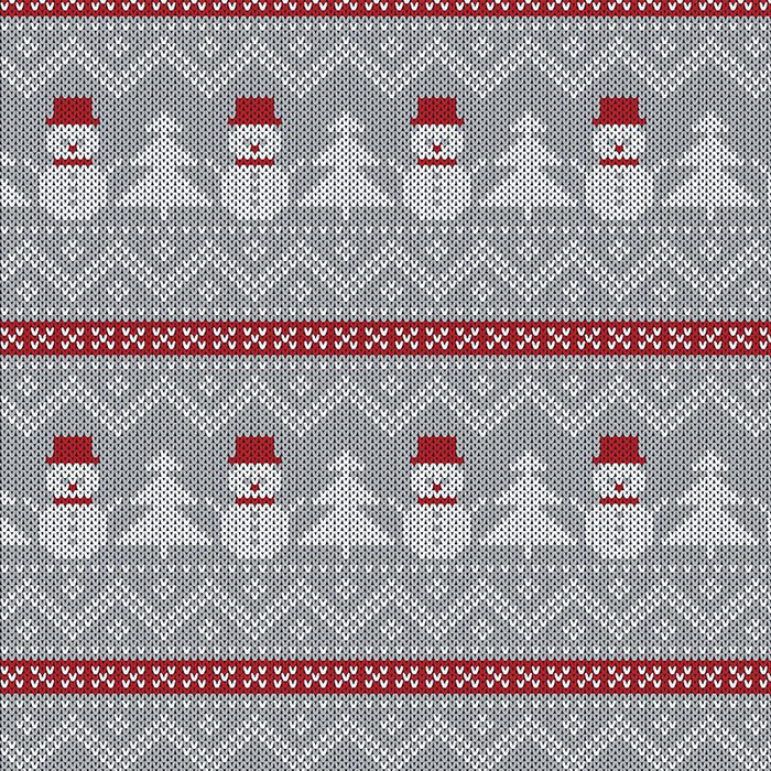 SNOWMEN WITH CHRISTMAS TREES / grey - single jersey with elastane 