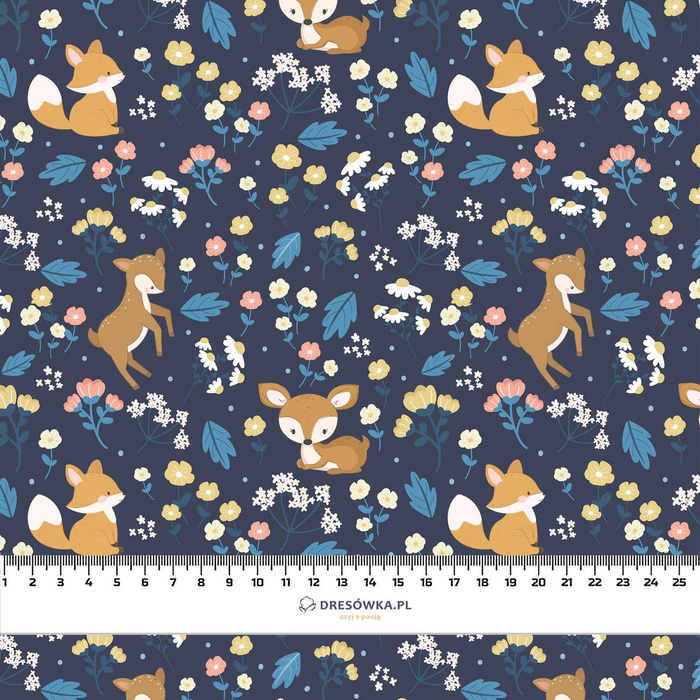 ANIMALS ON A MEADOW  - looped knit fabric with elastane ITY